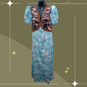 ✨ Nwt Serendipitous Dress In Tiger Blue Cloud By Dresses In Lala Size Small